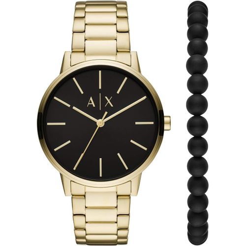 Armani Exchange Montre Pour Homme , Mouvement À Trois Aiguilles, Boîtier En Acier Inoxydable Doré De 42 Mm Avec Bracelet En Acier Inoxydable, Ax7119[X3809]