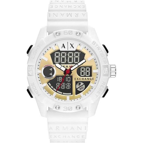 Armani Exchange - Montre Analogique Numérique Pour Homme, Nylon Blanc, Ax2961[X4015]