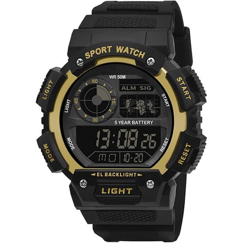 Montre Digitale À Quartz Pour Homme,Chronographe Électronique Led,Montre Digitale D'extérieur,Étanche Jusqu'à 50m,Antichoc,Cadeaux Pour Adolescents,Étudiants,Hommes,Or[X1912]