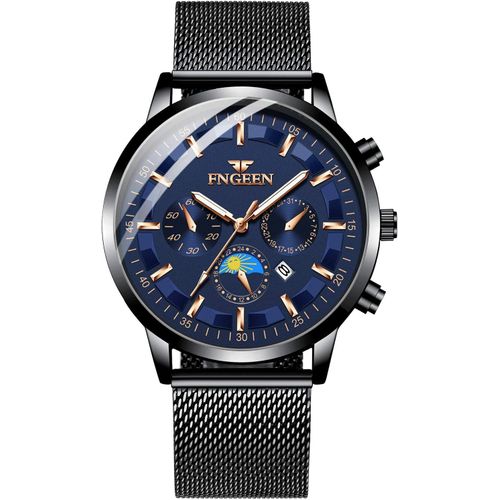 Montre-Bracelet Pour Homme, Montre À Quartz Étanche Multifonctions, Cadran Romain, Entrepr Montre, Avec Chronographe Et Calendrier Numérique, Bracelet En Acier Inoxydable[X3831]