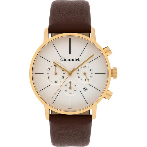 Minimalism Montre Homme Chronographe Analogique Quartz Or Marron G32-003[X3229]