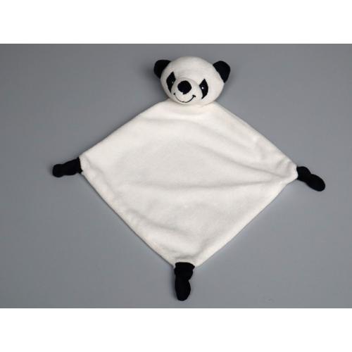 Doudou Panda Plat Blanc Noir Crédit Agricole