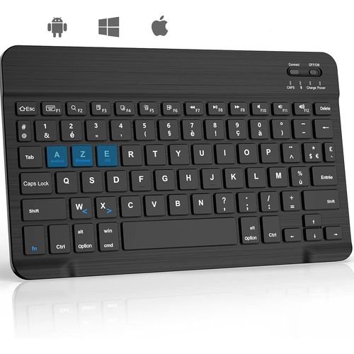 Clavier Bluetooth AZERTY Rechargeable Portable pour i Pad,Tablettes Android,iOS,Léger.[Y1047]