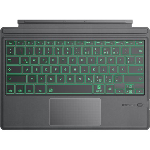 Clavier Compatible avec Microsoft Surface Pro 7 Plus/Pro 7/Pro 6/Pro 4/Pro 3/Pro 2017,Clavier sans Fil Bluetooth avec Rétroéclairage LED 7 Couleurs,QWERTY,Disposition Française,Gris.[Y994]