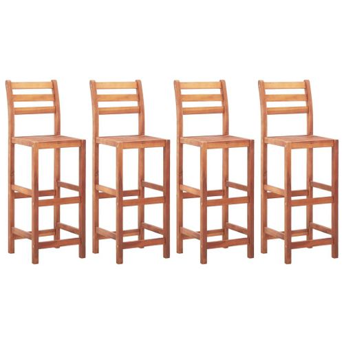 Vidaxl Chaises De Bar Lot De 4 Bois D'acacia Solide