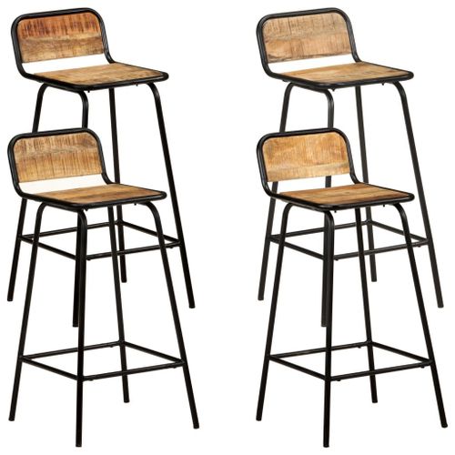 Vidaxl Chaises De Bar Lot De 4 Bois De Manguier Solide