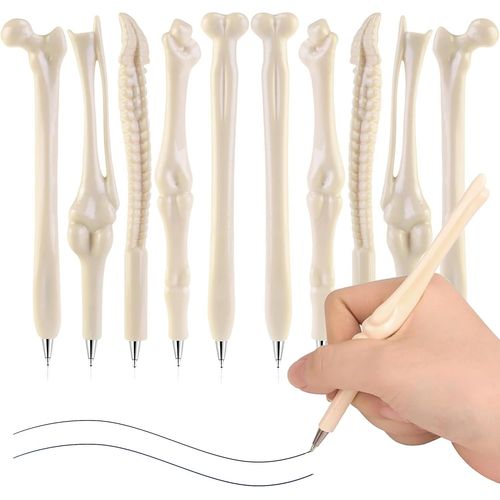 Stylos À Bille, Encre Noire/Bleue De 0.7mm, Stylos Créatifs De Forme D'os De Nouveauté Pour Des Amis D'infirmière De Docteur Ou L'étudiant Etc. (10pcs).[G810]