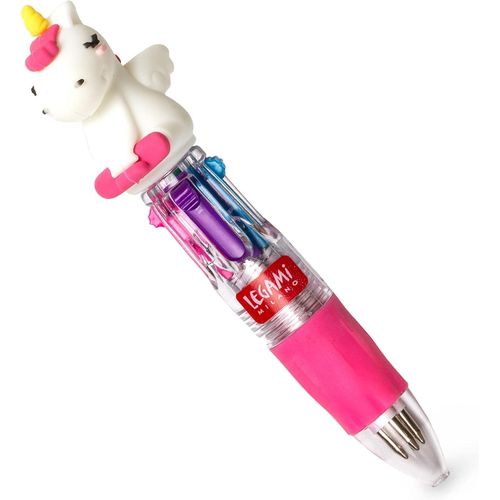 Mrp0001 Mini Stylo À Bille 4 Couleurs, Mini Magic Rainbow, 2,3 X 10 Cm, Encre 4 Couleurs, Vert, Bleu, Violet, Rose, Pointe 1 Mm, Poignée Ergonomique En Silicone.[G1149]