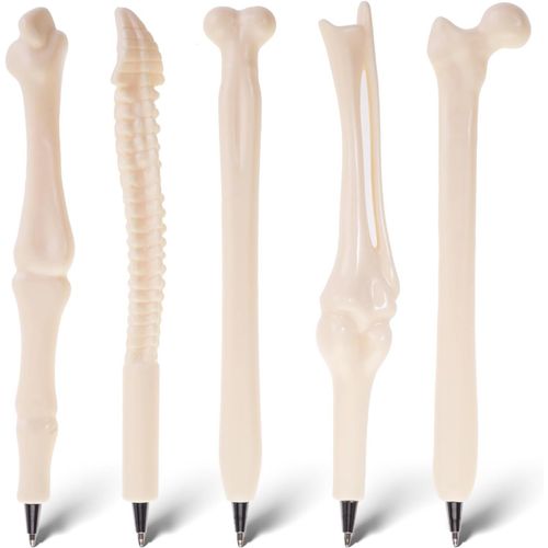 5pcs Stylo Bille Design Os, 1.0mm Stylo Bille Encre Noire, Nouveauté Stylo Bille Os, Design Os Stylo Bille Encre Noire Pour Docteur Artiste Bureau Papeterie Cadeau.[G845]