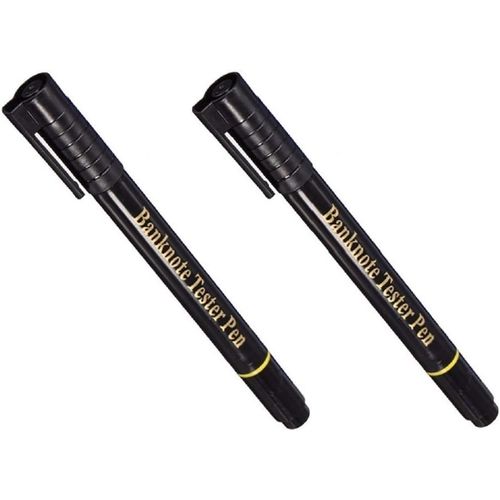 Lot De 2 Stylos 2en1 Détecteurs De Faux Billets Et Stylo Bille | Euros | Dollars | Livres. (Lot De 2).[G421]