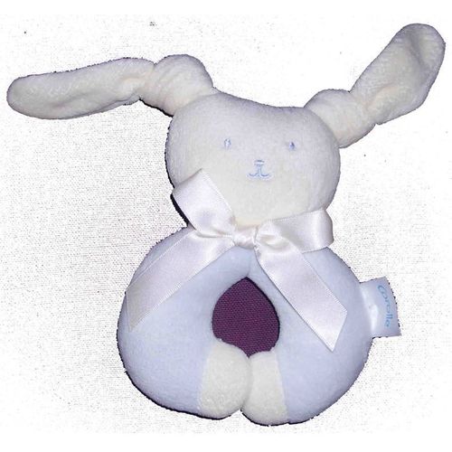 Doudou Hochet Lapin Avec Noeud Corolle
