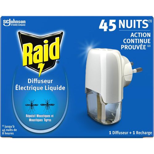 Diffuseur Electrique Liquide Répulsif Moustiques Et Moustiques Tigres - 45 Nuits ¿ 1 Diffuseur + 1 Recharge 32ml.[G450]