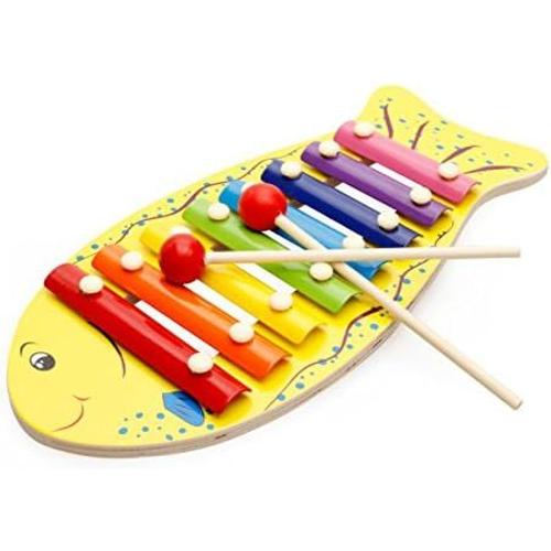 Main Frapper Piano En Bois D'animaux Pour Enfants, Portable Instrument De Musique À Percussion Formes En Poisson, Mallet Percussion Exquis, Jouet Musical Pour Enfants