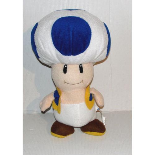 Peluche Toad Bleu Champignon Super Mario Bros Nintendo 27 Cm