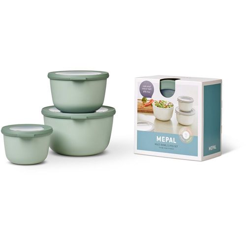 Mepal - Cirqula High Bowl Set Of 3 - Nordic Sage