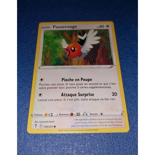 Carte Card Pokémon Passerouge 138 203