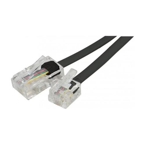 Dexlan Cordon t¿l¿phonique RJ11 vers RJ45 10 m Noir