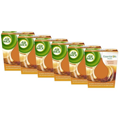 Air Wick Lot De 6 Desodorisants Maison Bougie Parfumée Huiles Essentielles Anti-Tabac 