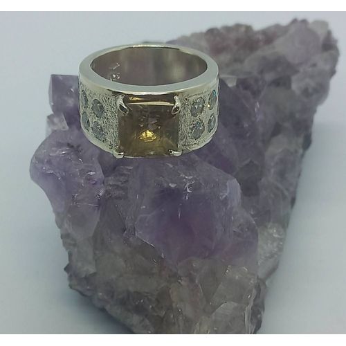 Bague Femme En Argent Avec Pierre En Citrine