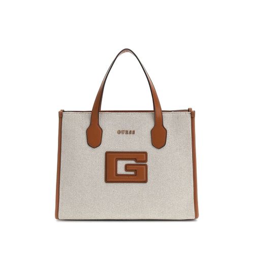Sac Bandoulière Guess Katine Top Zip Shoul Natural/Cognac WG919822