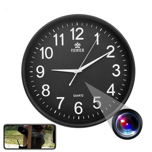 Horloge Murale Caméra Espion WiFi FHD 1080P Vidéosurveillance Android iOs + SD 32Go YONIS