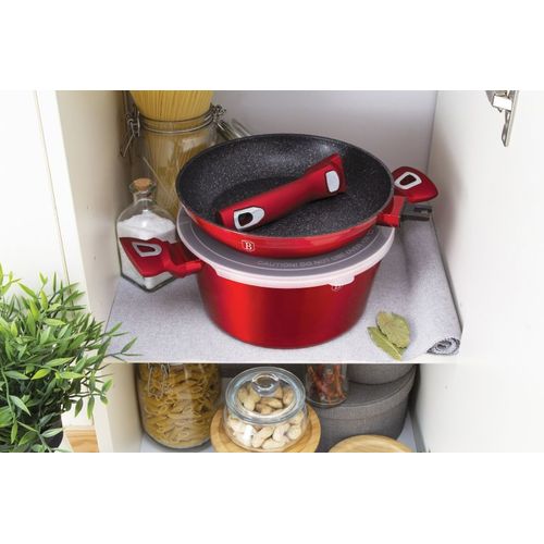 Batterie De Cuisine Avec Poignée Amovible, Metallic Line Burgundy Edition
