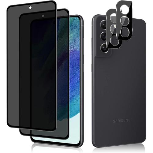 2+2 Pièces Anti-Espion Verre Trempé + Caméra Arrière Protecteur Compatible Avec Samsung Galaxy S21 Fe 5g, 9h Dureté Privacy Verre Trempé Pour Samsung Galaxy S21 Fe 5g