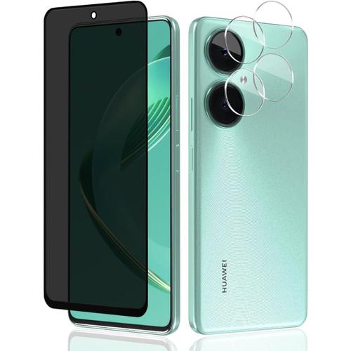 [1+2 Pièces Verre Trempé Pour Huawei Nova 11i Anti-Espion Protection Écran + Huawei Nova 11i Caméra Verre Trempé,9h Dureté Privacy Film Protecteur D'écran Pour Huawei Nova 11i