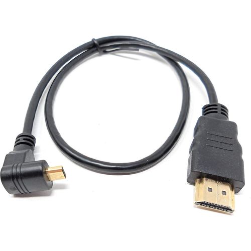 Câble Micro HDMI coudé vers HDMI mâle 30 cm