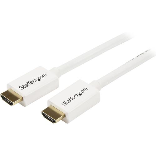 Câble HDMI CL3 avec Ethernet - 7m - Câble Ultra HDMI Mural - Cordon HDMI Haut Débit 4K 30Hz UHD - 10.2 Gbps - Câble Vidéo/Affichage HDMI 1.4 - 30AWG - Blanc (HD3MM7MW)