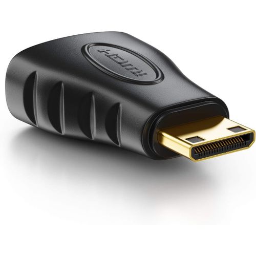 Adaptateur HDMI vers Mini HDMI - Femelle HDMI vers Prise Mini HDMI Adaptateur Vidéo 1920x1200 Full HD 1080p - Noir