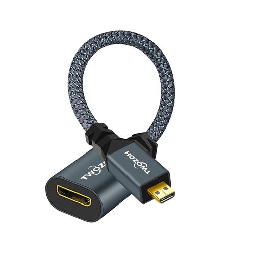 Câble Adaptateur Micro HDMI Mâle vers Mini HDMI Femelle, Câble d'extension Micro HDMI Type D Mâle vers Mini HDMI Type C Femelle 4 K/1080p (20CM)
