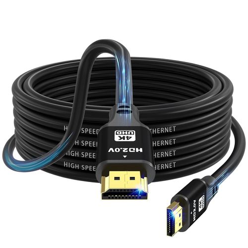 Câble HDMI 10m (HDMI 2.0, 18 Gbit/s 4K@60Hz) Connecteurs plaqués or ultra haut débit, compatible avec Blu-Ray, Playstation, Ordinateur Portable, PS34/5, PC, HDTV