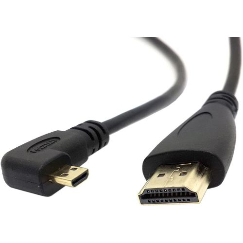 Câble HDMI mâle vers micro HDMI mâle coudé à 90 degrés vers la gauche HDTV pour téléphone portable, tablette et appareil photo 1,5 m