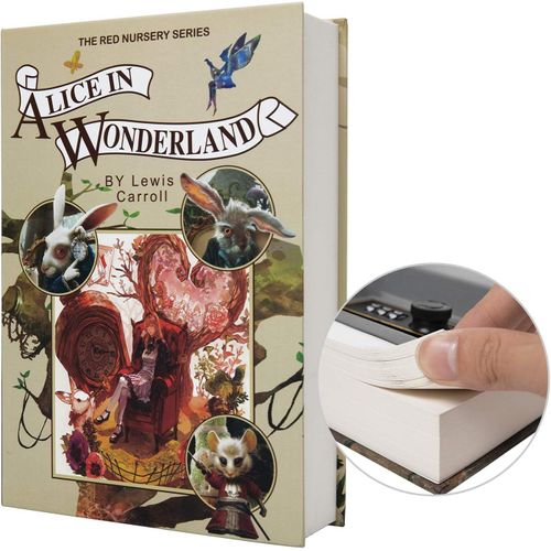 Boîte De Rangement Sûre De Livre De Détournement De Papier Réel, Coffre-Fort Secret De Dictionnaire Avec Serrure De Code/Clé, Coffre-Fort Caché De Livre De Flip (Clé Alice)[Org222084]