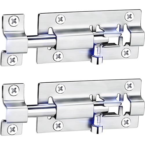 Lot De 2 Verrou Porte Extérieur-Verrous De Porte En Acier Inoxydable-Verrou Coulissant(98mm)