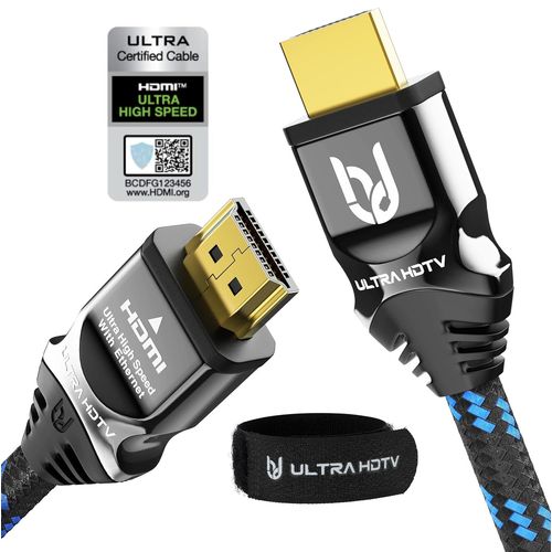 Câble HDMI 8K - Câble HDMI 2.1 ultra haut débit de 1m (48 Gbps) pour 8K@60Hz & 4K@120Hz - Certificat Premium - DTS:X, HDCP 2.2 & 2.3, HDR 10+, eARC