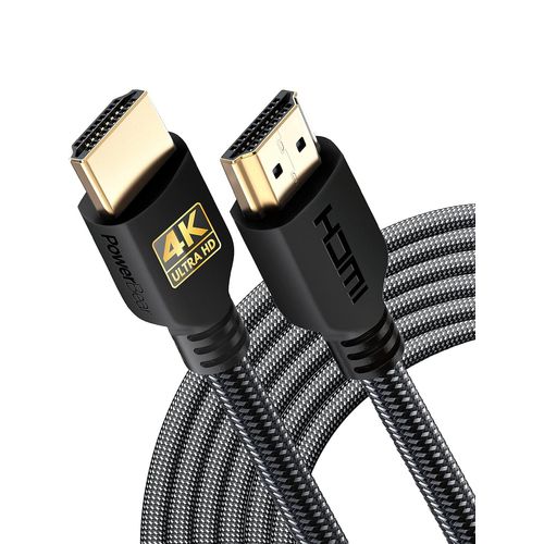 Câble HDMI 4K de 6 m | Haute Vitesse, en Nylon tressé et connecteurs plaqués Or, 4K @ 60Hz, Ultra HD, 2K, 1080P, compatibilité Arc & CL3 | pour Ordinateur Portable et Bien Plus Encore