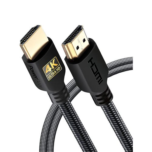 Câble HDMI 4K de 2 m | Paquet de 2, Nylon tressé et connecteurs plaqués or, 4K @ 60Hz, Ultra HD, 2K, 1080P, compatibilité ARC & CL3 | pour ordinateur portable et bien plus encore