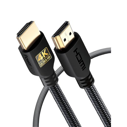 Câble HDMI 4K de 1 m | Paquet de 2, Nylon tressé et connecteurs plaqués or, 4K @ 60Hz, Ultra HD, 2K, 1080P, compatibilité ARC & CL3 | pour ordinateur portable et bien plus encore