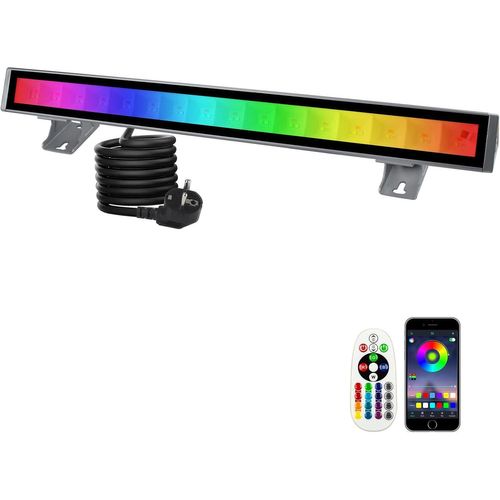 Rgb Led Projecteur Couleur 48w, Led Rgb Barre À Lumière 16 Millions De Couleurs Lumiere Exterieur Intelligentes Avec Télécommande Et Minuterie, Mémoire,Pour Fête Jardin Bar Halloween