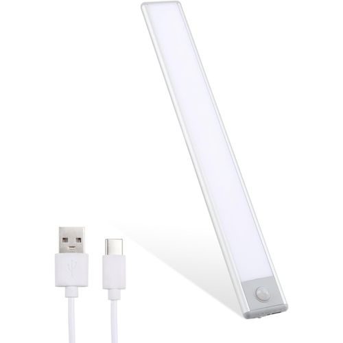 Lampes Led Sous Le Meuble Avec Détecteur De Mouvement, Rechargeables Par Usb Lampes D'armoire, 3000k Blanc Chaud Lumière De Nuit, 30cm Lumière D'armoire Pour Armoire Cuisines Escalier Tiroir