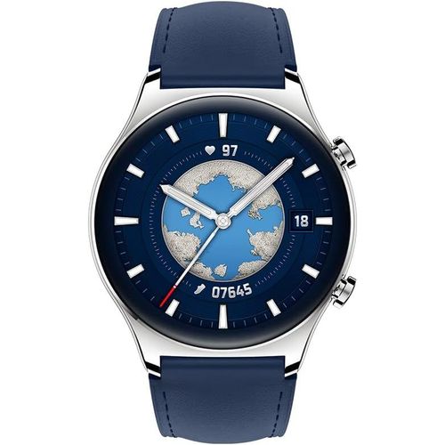 Lbgwp Montre Intelligente Gs3 Avec Écran Tactile Amoled De 1,43""-Avec Moniteur De Fréquence Cardiaque,De Sommeil Et De Succion-En Cuir Bleu