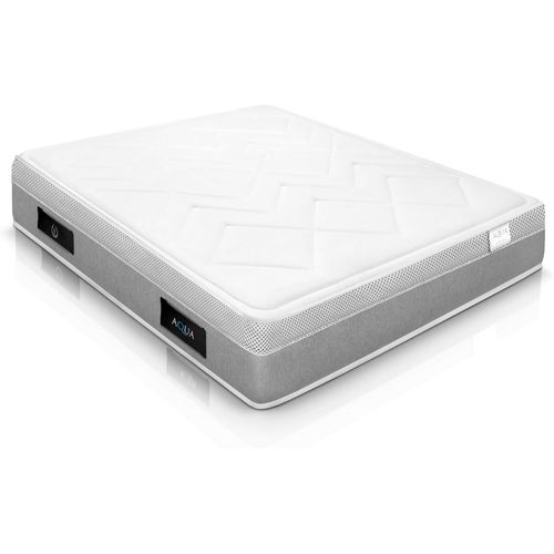 Matelas viscoélastique en gel hautement respirant Poséidon, hauteur 25 cm, fermeté moyenne, noyau en mousse de grande densité, tissu stretch 300 g, fibre hypoallergénique Super Soft (80 x 190