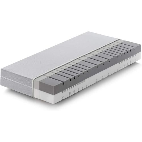 Matelas en Waterfoam 80x190 Haut 19 cm - Storm - 2 en 1 Matelas orthopédique à 9 Zones Confort, dureté H3/H4 Moyen/Ferme - Housse Breeze avec 3D AIR Plus Lavable - 100% Made in Italy
