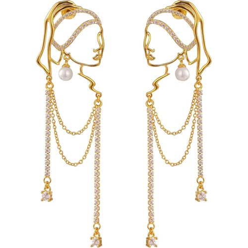 Boucles D'oreilles Uniques Et Abstraites Pour Femmes Art Facial Pendentif Boucles D'oreilles Contour Long Tassel Bijoux Boucles D'oreilles À La Mode¿[X1572]