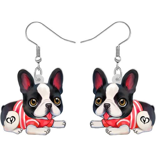 Boucles D'oreilles Pendantes En Acrylique De Bouledogue Français Chien Mignon Pour Femmes Filles Charmant Chiot Animaux De Compagnie Bijoux Cadeaux Pour Les Amoureux Des Chiens[X1361]