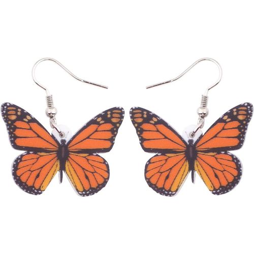 Boucles D'oreilles Papillon Monarque En Acrylique Boucles D'oreilles Papillon Morpho Bleu Pour Femmes Filles Charms Cadeaux[X1858]