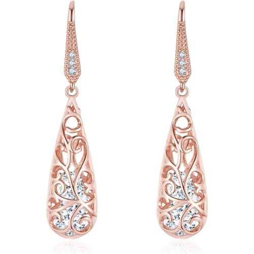 Boucles D'oreilles Femme Longues Pendantes Boucle Doreille Femmes Argent 925 Piercing Oreille Bijoux Idee Cadeau Anniversaire Copine Maman Soeur Mariage Idée Cadeaux Original 30 40 50 Ans[X2103]