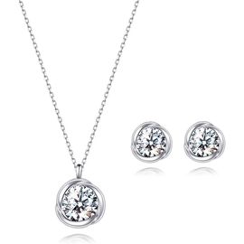 Parure Bijoux Femme En Argent Sterling 925 Ensembles Collier Et